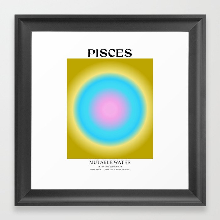 Pisces Gradient Print Framed Art Print