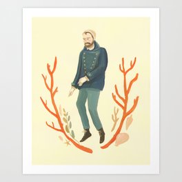 Coral Sailor Art Print