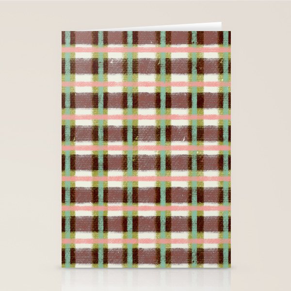 Gingham checker pattern Stationery Cards