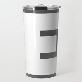 E (White & Grey Letter) Travel Mug