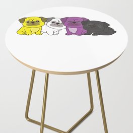 Nonbinary Flag Pug Pride Lgbtq Cute Dogs Side Table