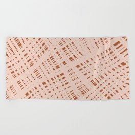 Rough Weave Abstract Burlap Painted Pattern in Salmon Terracotta Rust Clay Beach Towel
