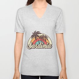 Sardinia beach city V Neck T Shirt
