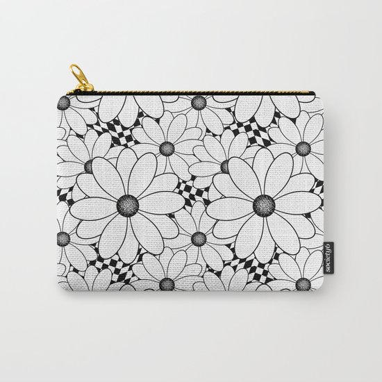 Cute black and white daisies. Carry-All Pouch