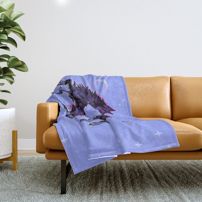 Purple Moon Throw Blanket