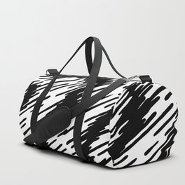 Black and White swirls pattern, Line abstract splatter Digital Illustration Background Duffle Bag
