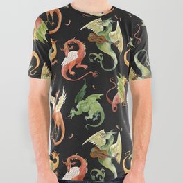 Medieval Chilli Dragons All Over Graphic Tee