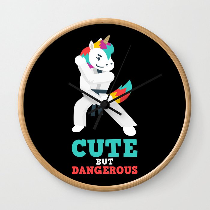 Karate & MMA Unicorn Gift: Cute But Dangerous I Judo Wall Clock