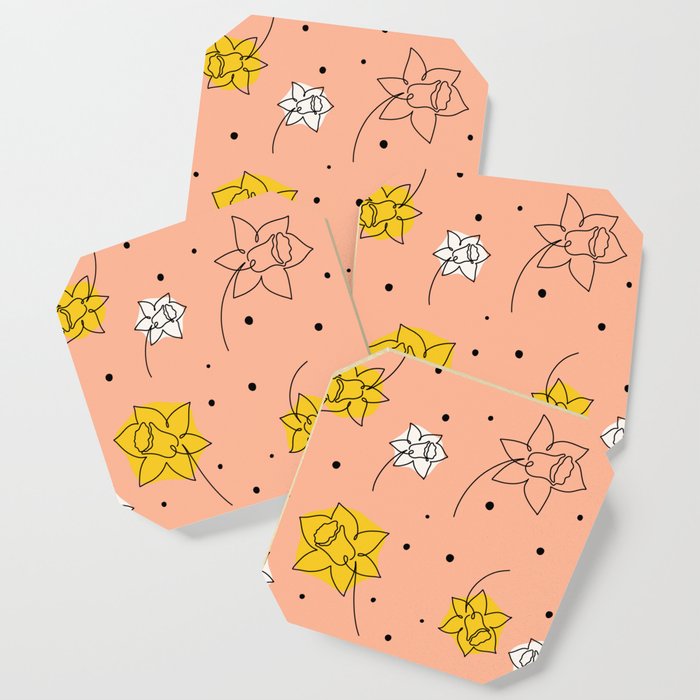 Narcissi in the Spring (Pink) Coaster