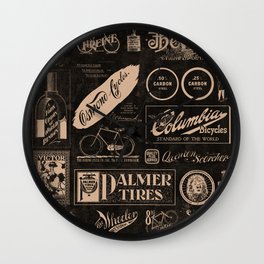 'Re. Cycling' - Vintage Logo Collage Wall Clock