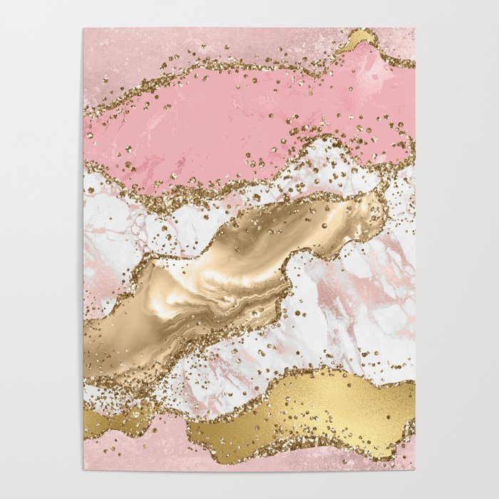 Sparkle Glam Pinks White II Art: Canvas Prints, Frames & Posters