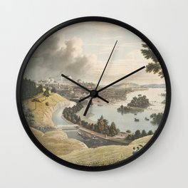 Vintage Pictorial Map of Richmond VA (1834) Wall Clock