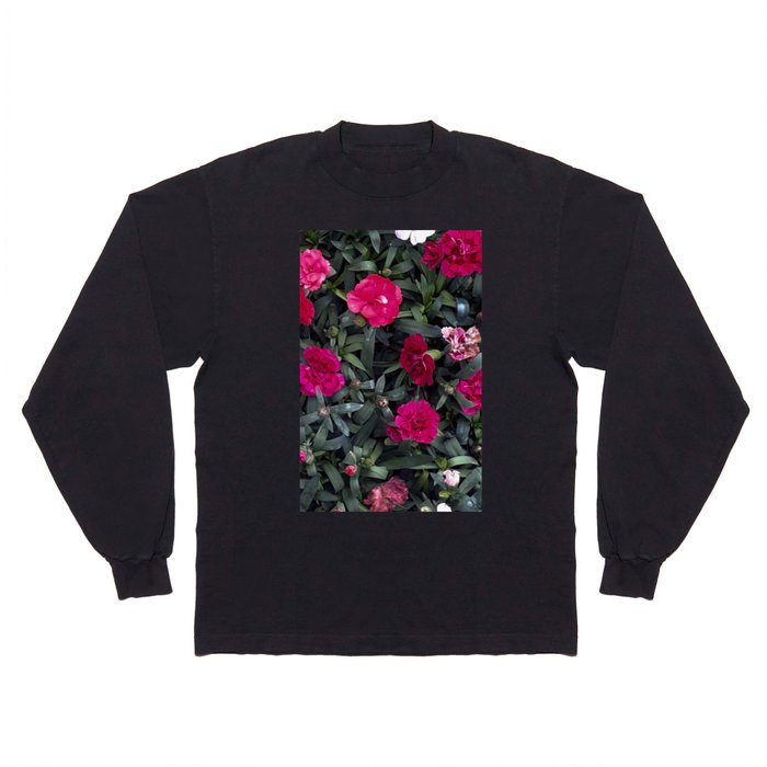 Purple carnations garden pattern Long Sleeve T Shirt