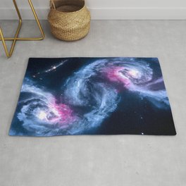 Two galaxies colliding Area & Throw Rug