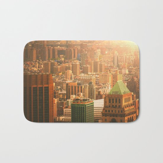New York City Skyline Rooftops Bath Mat