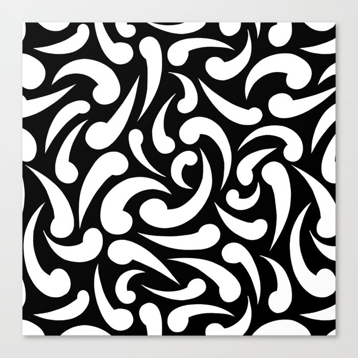 White Abstract Swirls Canvas Print