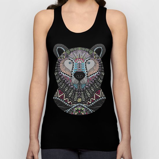 Neon Tribal Bear Unisex Tank Top