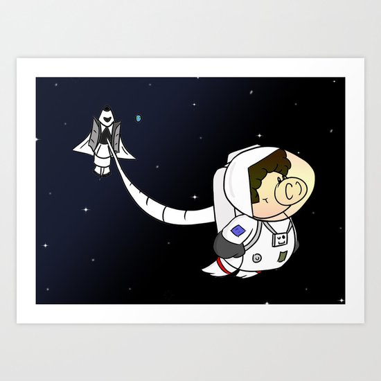 Astro Pig Art Print