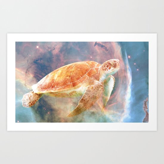 Nebula Turtle Art Print