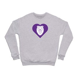 Lion Mascot Cares Purple Crewneck Sweatshirt