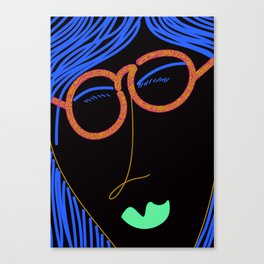 The lady with glasses Canvas Print
