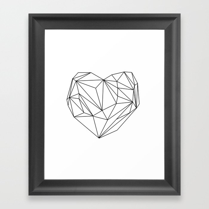 Heart Graphic (black on white) Framed Art Print