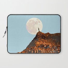Dear Goals, Ain't no mountain high enough | adventure travel man & moon digital painting Laptop Sleeve