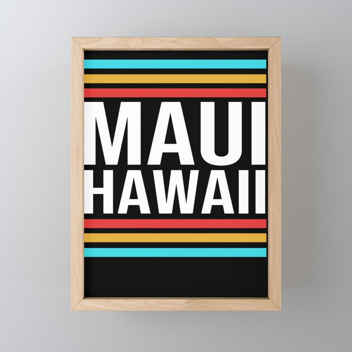Retro Maui Hawaii Framed Mini Art Print