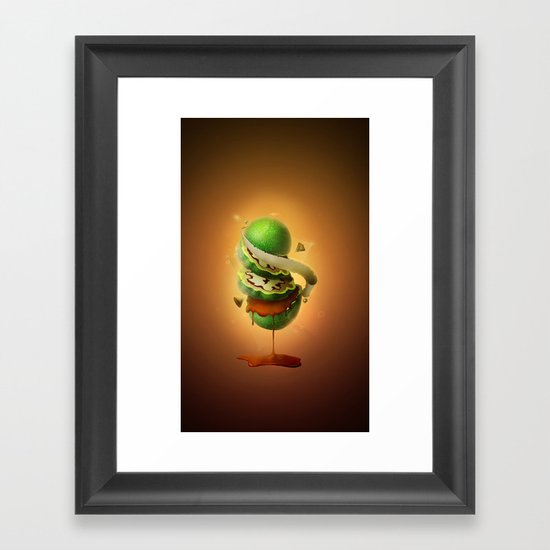 Sliced Green Wallnut Framed Art Print