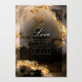 Love Black and Gold Motivational Art Canvas Print