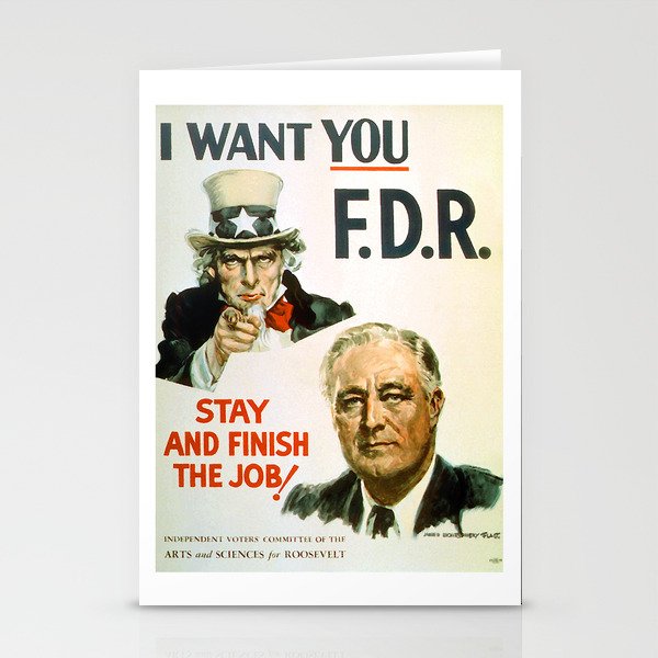 Vintage Poster - I Want You F.D.R. Stationery Cards