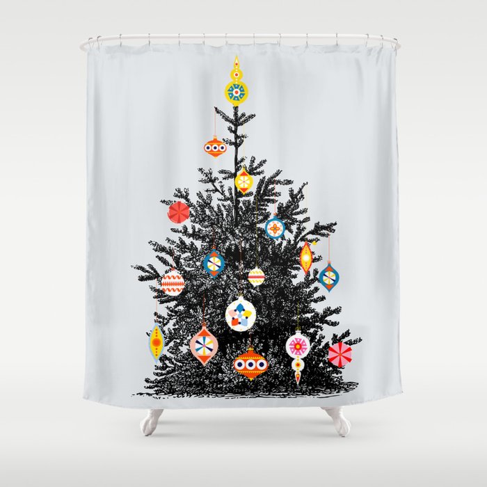 Decorated christmas tree Shower Curtain