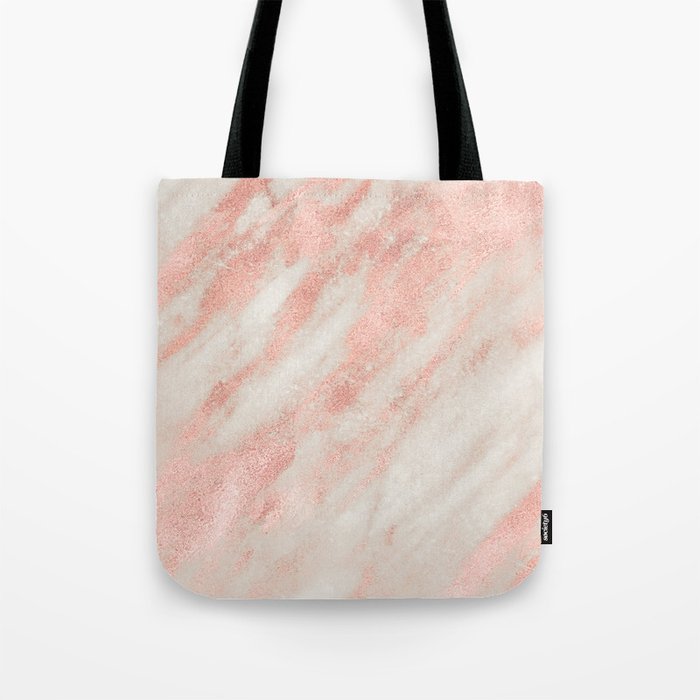 Desert Rose Gold Pink Marble Tote Bag
