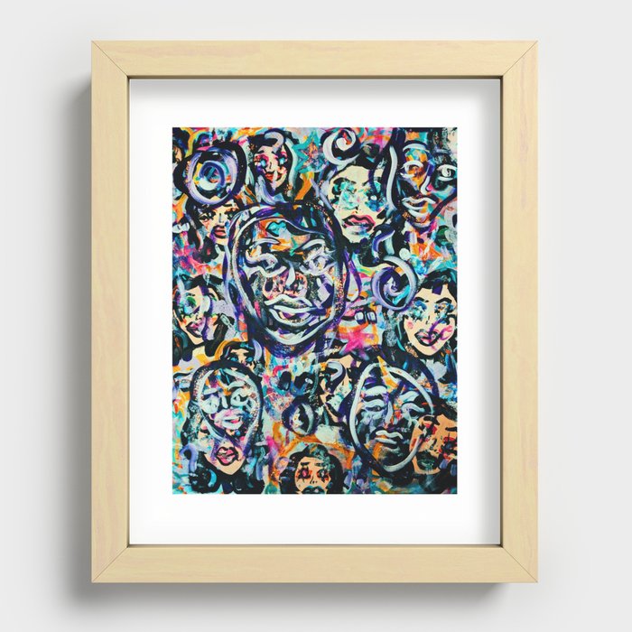 faces Recessed Framed Print