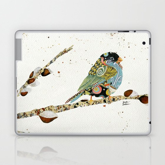 Cafe Swirly Bird 4 Laptop & iPad Skin