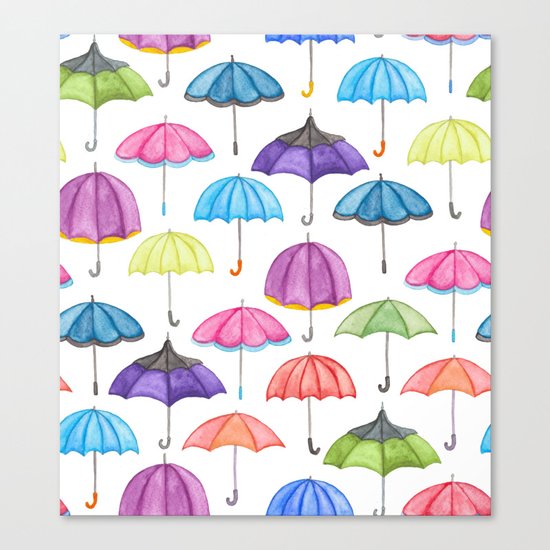 Rainy Day Umbrellas Canvas Print