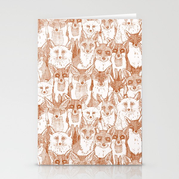 just foxes rust soft white Stationery Cards