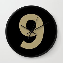 Number 9 (Sand & Black) Wall Clock