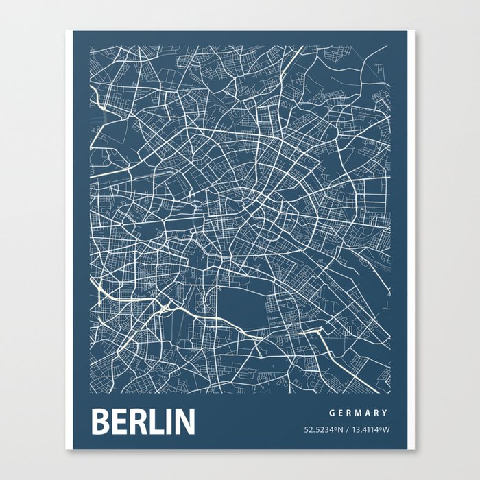 Berlin city cartography Canvas Print