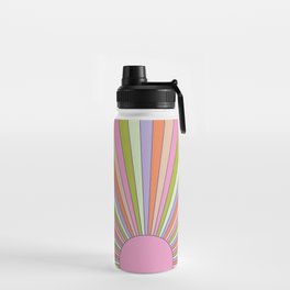 Rainbow Sun Water Bottle | Periwinkle, Mint, Funky, Purple, Graphicdesign, Bright, Rust, Peach, Sunshine, Pastel 