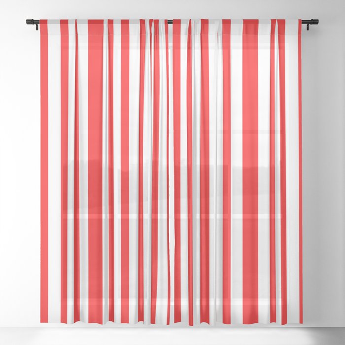 Vertical Peppermint Stripes Sheer Curtain