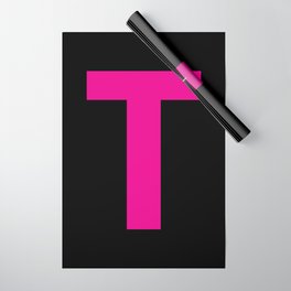Letter T (Magenta & Black) Wrapping Paper