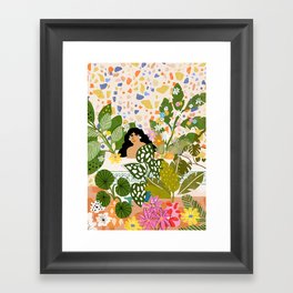 Bathing with Plants Framed Art Print