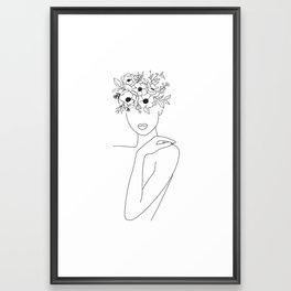 Woman flowers Framed Art Print