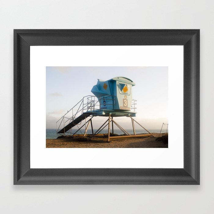 Malibu California Lifeguard Tower Framed Art Print