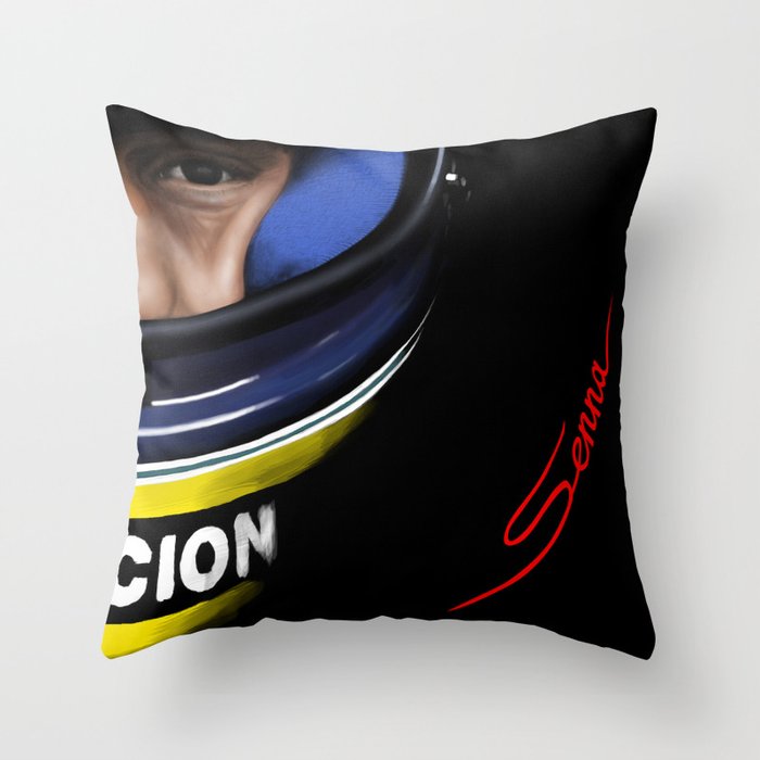 Senna Helmet Portrait Throw Pillow