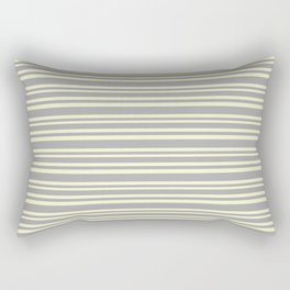 [ Thumbnail: Dark Grey & Light Yellow Colored Striped Pattern Rectangular Pillow ]