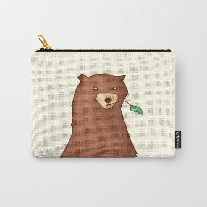 BROWN BEAR AND A LEAF Carry-All Pouch