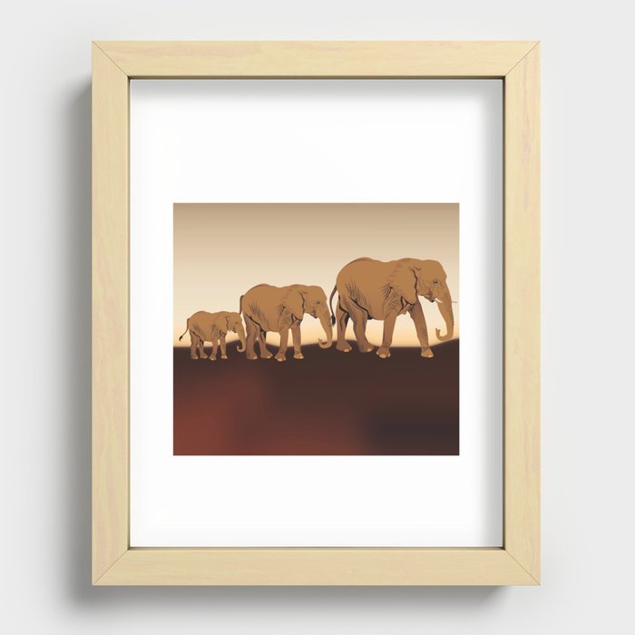 African elephants Recessed Framed Print