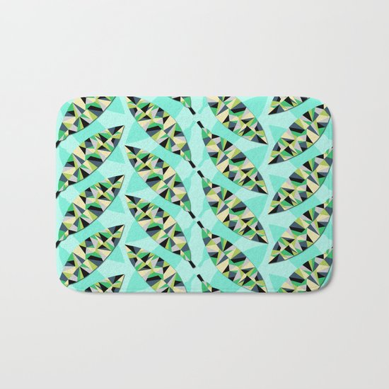 Geometric Leaves Bath Mat